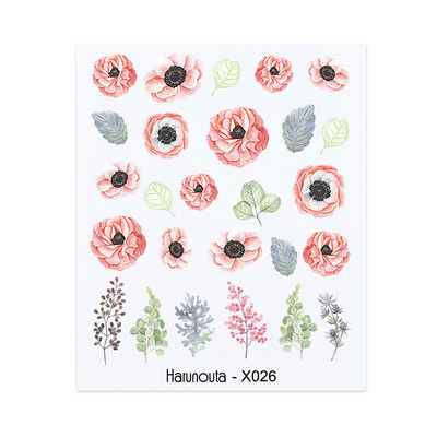 Harunouta vízi körömmatricák női arcvázlat Absztrakt pillangó kép Szexi lány körömdísz dekor csúszkák manikűr körmökhöz