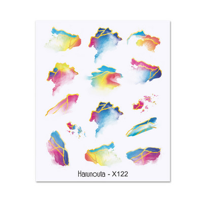 Harunouta vízi körömmatricák női arcvázlat Absztrakt pillangó kép Szexi lány körömdísz dekor csúszkák manikűr körmökhöz