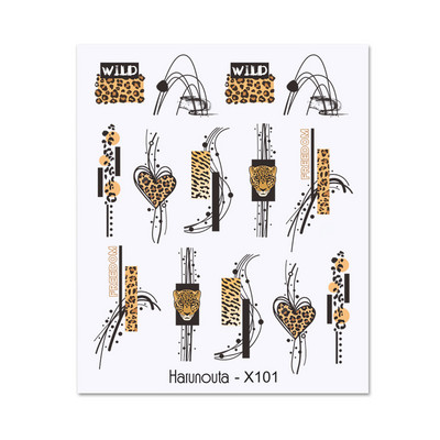 Harunouta vízi körömmatricák női arcvázlat Absztrakt pillangó kép Szexi lány körömdísz dekor csúszkák manikűr körmökhöz