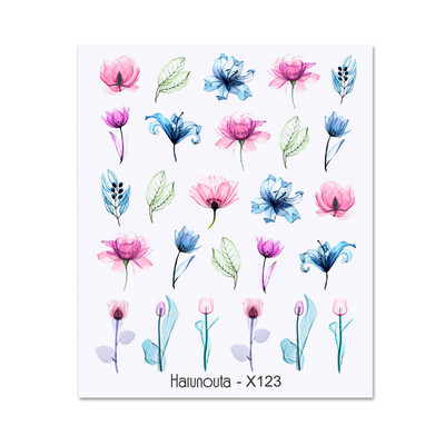 Harunouta vízi körömmatricák női arcvázlat Absztrakt pillangó kép Szexi lány körömdísz dekor csúszkák manikűr körmökhöz