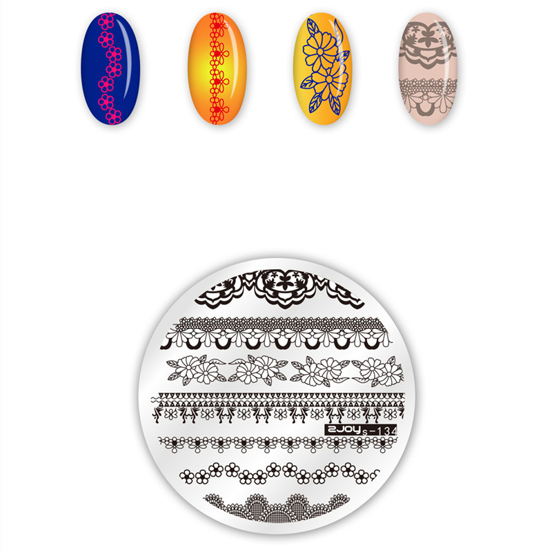 1db tányér körömbélyegzéshez Csillagok Virágok Bolygók Állatok Lányok 5,5 cm-es Nail Art Bélyegző Képlemez Stencil Köröm Szerszám