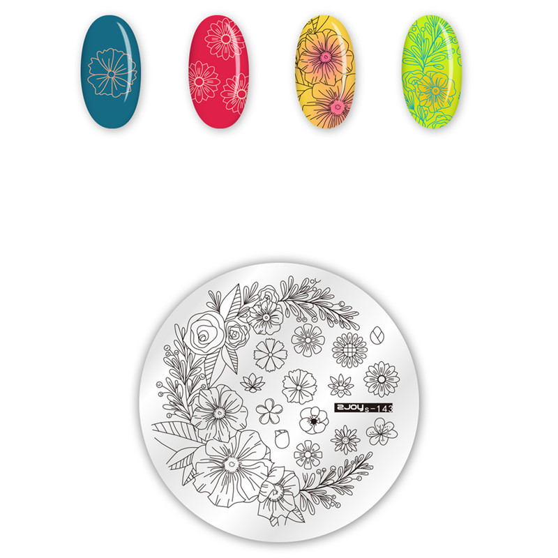 1db tányér körömbélyegzéshez Csillagok Virágok Bolygók Állatok Lányok 5,5 cm-es Nail Art Bélyegző Képlemez Stencil Köröm Szerszám