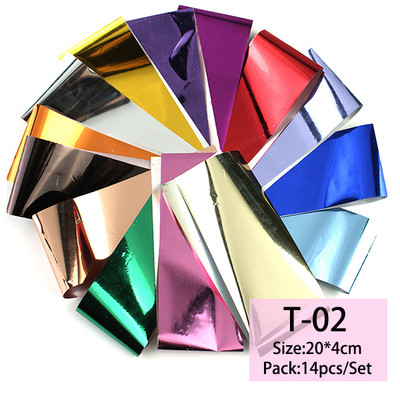 14 db/szett Holografikus fém körömmatrica transzfer fóliák lézeres égbolt papír csillogó kromatikus matricák köröm kiegészítők