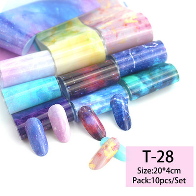 14 db/szett Holografikus fém körömmatrica transzfer fóliák lézeres égbolt papír csillogó kromatikus matricák köröm kiegészítők