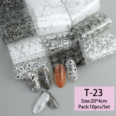 14 db/szett Holografikus fém körömmatrica transzfer fóliák lézeres égbolt papír csillogó kromatikus matricák köröm kiegészítők