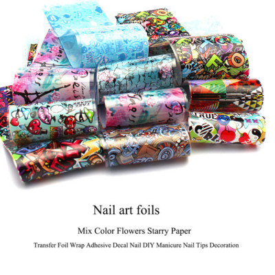 14 db/szett Holografikus fém körömmatrica transzfer fóliák lézeres égbolt papír csillogó kromatikus matricák köröm kiegészítők