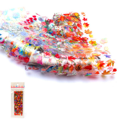 14 db/szett Holografikus fém körömmatrica transzfer fóliák lézeres égbolt papír csillogó kromatikus matricák köröm kiegészítők