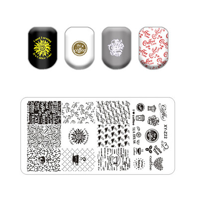 Virágos levélmintás bélyegzőlapok vonalas körmökhöz Rozsdamentes acél téglalap körömdíszítő sablon macskalevelek állati pillangó