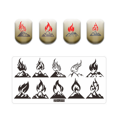 Virágos levélmintás bélyegzőlapok vonalas körmökhöz Rozsdamentes acél téglalap körömdíszítő sablon macskalevelek állati pillangó