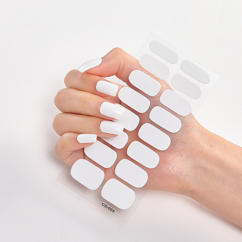 Nailart naljepnica Pure jednobojna samoljepljiva naljepnica za nokte Set naljepnica za nokte Nail Accesoires Trake za nokte Full Beauty Adesivos