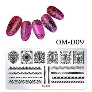 Geometria körömbélyegzősablon Mandala tavaszi kert negatív tér Geo viráglevél csipkebélyegző körömbélyegző lemezek