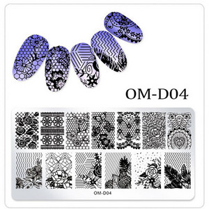 Geometria körömbélyegzősablon Mandala tavaszi kert negatív tér Geo viráglevél csipkebélyegző körömbélyegző lemezek