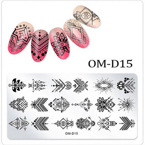 Geometria körömbélyegzősablon Mandala tavaszi kert negatív tér Geo viráglevél csipkebélyegző körömbélyegző lemezek