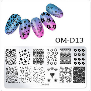 Geometria körömbélyegzősablon Mandala tavaszi kert negatív tér Geo viráglevél csipkebélyegző körömbélyegző lemezek