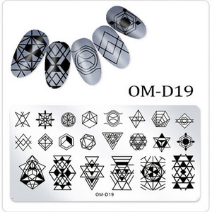 Geometria körömbélyegzősablon Mandala tavaszi kert negatív tér Geo viráglevél csipkebélyegző körömbélyegző lemezek