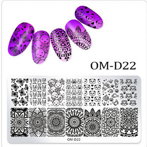 Geometria körömbélyegzősablon Mandala tavaszi kert negatív tér Geo viráglevél csipkebélyegző körömbélyegző lemezek