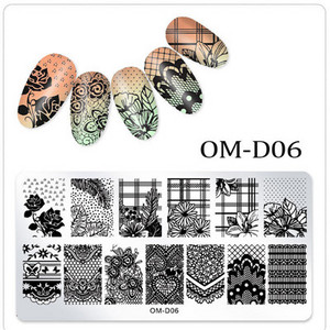 Geometria körömbélyegzősablon Mandala tavaszi kert negatív tér Geo viráglevél csipkebélyegző körömbélyegző lemezek