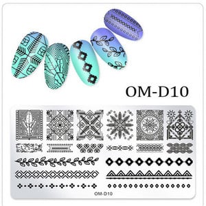 Geometria körömbélyegzősablon Mandala tavaszi kert negatív tér Geo viráglevél csipkebélyegző körömbélyegző lemezek