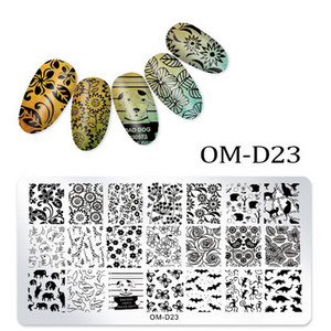 Geometria körömbélyegzősablon Mandala tavaszi kert negatív tér Geo viráglevél csipkebélyegző körömbélyegző lemezek