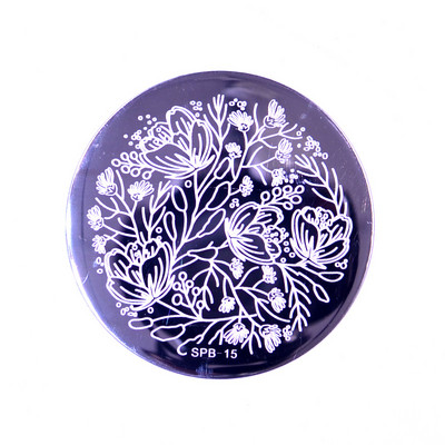 1 PC körömbélyegző sablon virág állat geometria szerelem Valentin nap kerek körömbélyegző lemez