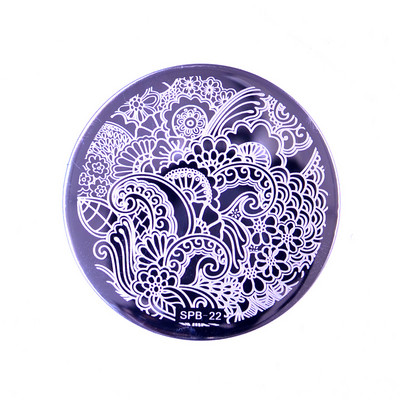 1 PC körömbélyegző sablon virág állat geometria szerelem Valentin nap kerek körömbélyegző lemez