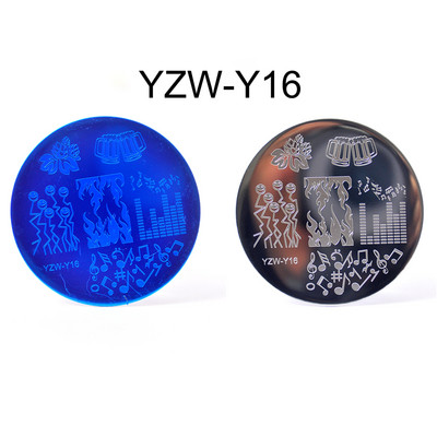 1 PC körömbélyegző sablon virág állat geometria szerelem Valentin nap kerek körömbélyegző lemez