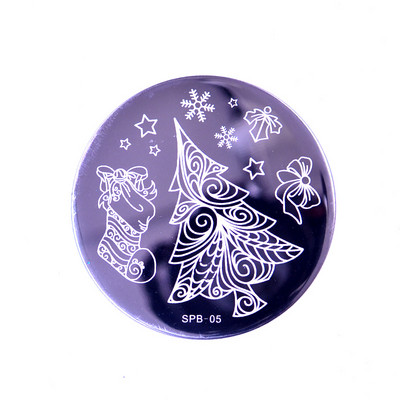 1 PC körömbélyegző sablon virág állat geometria szerelem Valentin nap kerek körömbélyegző lemez