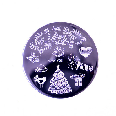 1 PC körömbélyegző sablon virág állat geometria szerelem Valentin nap kerek körömbélyegző lemez