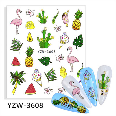 Körömmatricák körmökhöz matrica nyári csúszkák körmökhöz vízjel Beach kókusz lufi karácsonyi állat barkács körömdizájn