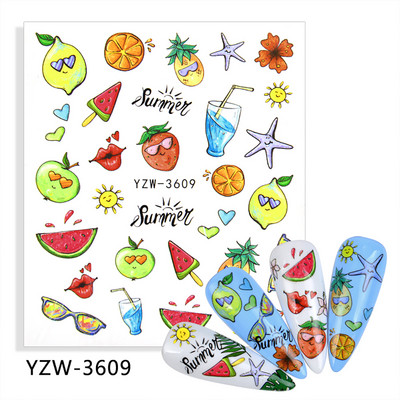 Körömmatricák körmökhöz matrica nyári csúszkák körmökhöz vízjel Beach kókusz lufi karácsonyi állat barkács körömdizájn