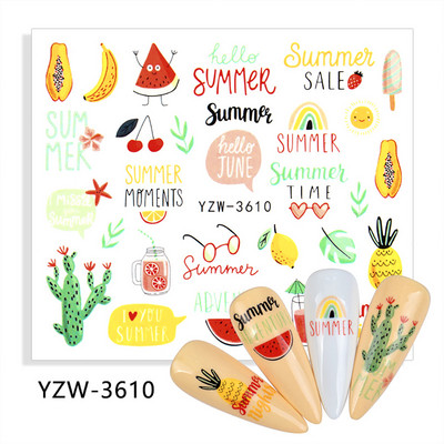 Körömmatricák körmökhöz matrica nyári csúszkák körmökhöz vízjel Beach kókusz lufi karácsonyi állat barkács körömdizájn