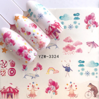 Körömmatricák körmökhöz matrica nyári csúszkák körmökhöz vízjel Beach kókusz lufi karácsonyi állat barkács körömdizájn