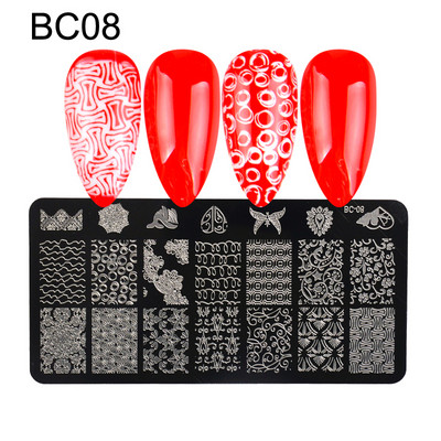 Köröm bélyegző lemezek Juhar levelek virág csipke képek Rozsdamentes acél őszi egyszerű művész bélyegsablon sablonok körmökhöz