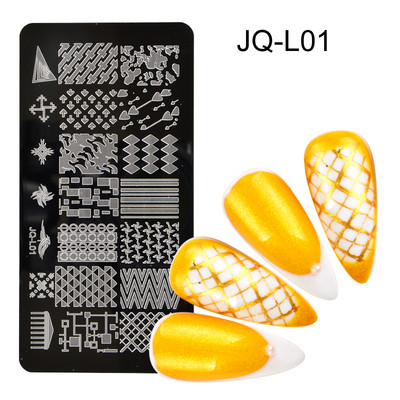 Köröm bélyegző lemezek Juhar levelek virág csipke képek Rozsdamentes acél őszi egyszerű művész bélyegsablon sablonok körmökhöz