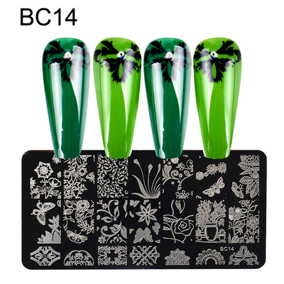 Köröm bélyegző lemezek Juhar levelek virág csipke képek Rozsdamentes acél őszi egyszerű művész bélyegsablon sablonok körmökhöz