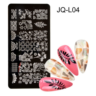 Köröm bélyegző lemezek Juhar levelek virág csipke képek Rozsdamentes acél őszi egyszerű művész bélyegsablon sablonok körmökhöz