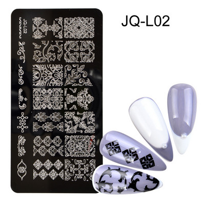 Köröm bélyegző lemezek Juhar levelek virág csipke képek Rozsdamentes acél őszi egyszerű művész bélyegsablon sablonok körmökhöz