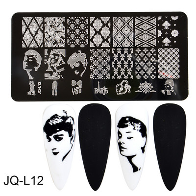 Köröm bélyegző lemezek Juhar levelek virág csipke képek Rozsdamentes acél őszi egyszerű művész bélyegsablon sablonok körmökhöz