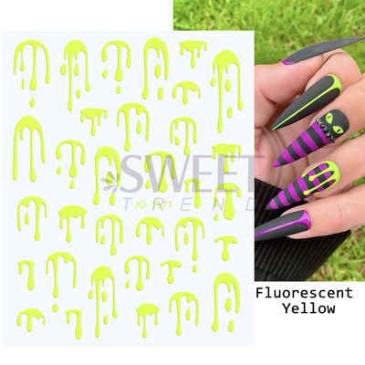 Halloween 3D Szív Web Körömmatrica Aranyos ünnepi Rajzfilm Design Pók Tök Szellem Csúsztatók körmökhöz Manikűr Dekor SANO53