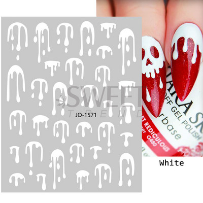 Halloween 3D Szív Web Körömmatrica Aranyos ünnepi Rajzfilm Design Pók Tök Szellem Csúsztatók körmökhöz Manikűr Dekor SANO53