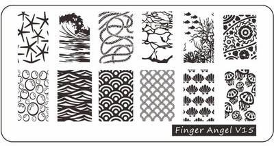 1 db bélyegző körömsablon rozsdamentes acél körmökhöz Summer BEACH sablonok Nails Art köröm kiegészítők Bélyegző lemezek Eszközök