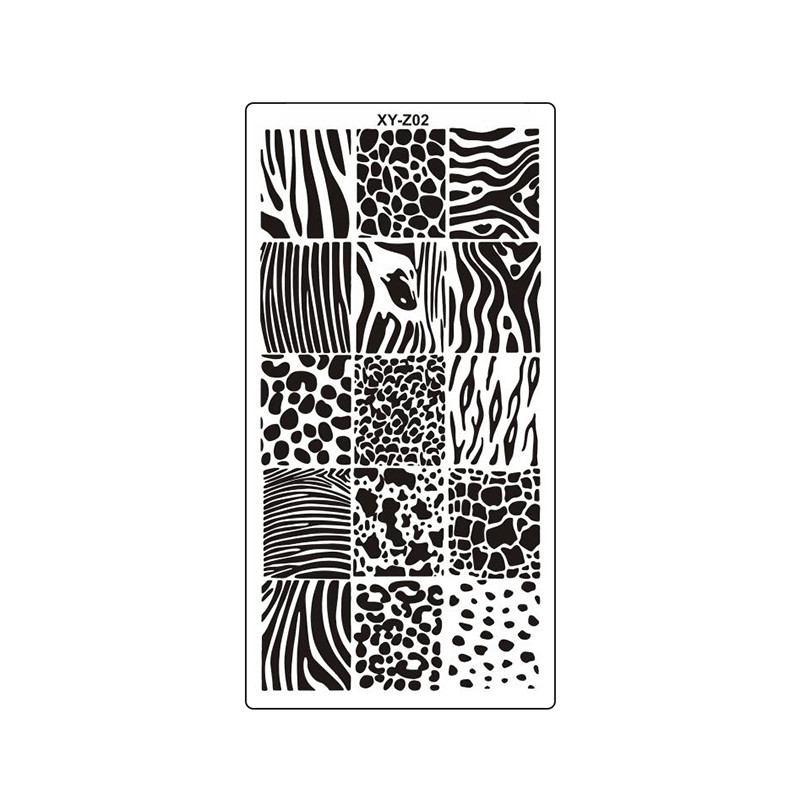 2022 Szimbólum Trendi Tigriscsíkos sablon Bélyegző Rajzfilm Punk Vad Tigris Kép Stencil Nyomtatás Transzfer francia körömbélyegző 6x12c