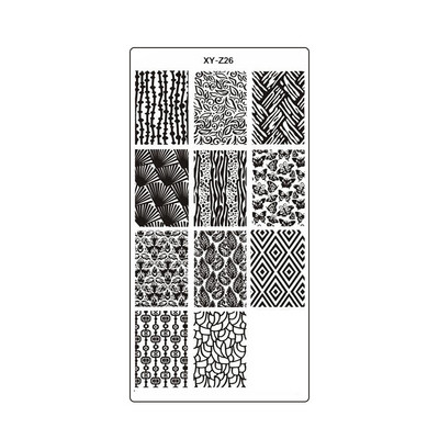 2022 újévi tigris bőrbélyegző barkács sablon manikűr Cheetah Snake Spot Stencil Stripe Coffee Art Print Köröm bélyegző eszköz XYZ32