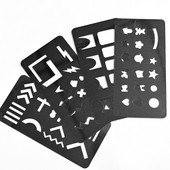 1 db új üreges körömdíszítő bélyegzőlap 4 minta egyszerű tervezésű sablonokhoz Geometrikus manikűr nyomdai stencil 12*6cm