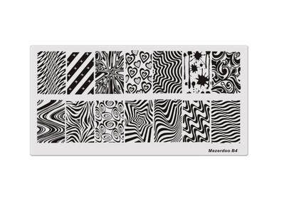 Zebra mintás körömdíszítő sablonok Klasszikus hullám Leopard Stripe Bloody Designs Stamp Polish Rozsdamentes DLY körömbélyegző lemezek B4