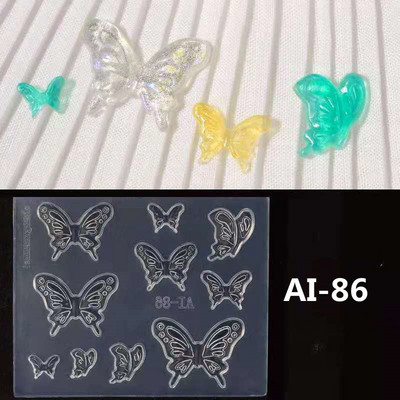 3D faragás szilikon körömforma bélyegző sablon bélyegző pillangó dizájn barkács UV akril gél stb