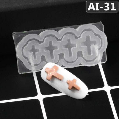 Húsvéti sorozatú körömforma 3D-s faragott szilikon forma UV gél akril kristály körömsablon DIY körömszalon sminkdíszek