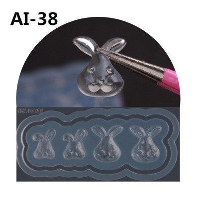 Húsvéti sorozatú körömforma 3D-s faragott szilikon forma UV gél akril kristály körömsablon DIY körömszalon sminkdíszek