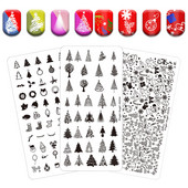 Hópehely cukorka bélyegző tányérok karácsonyfa rénszarvas csengő színű világos rozsdamentes acél köröm tányér sablon gyertya díszdoboz