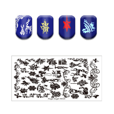 Hópehely cukorka bélyegző tányérok karácsonyfa rénszarvas csengő színű világos rozsdamentes acél köröm tányér sablon gyertya díszdoboz